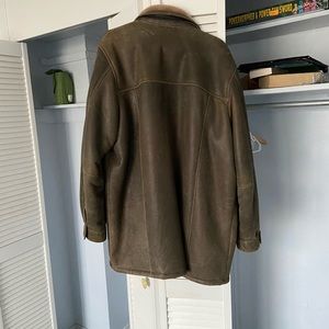 Extra large tan lamb skin coat